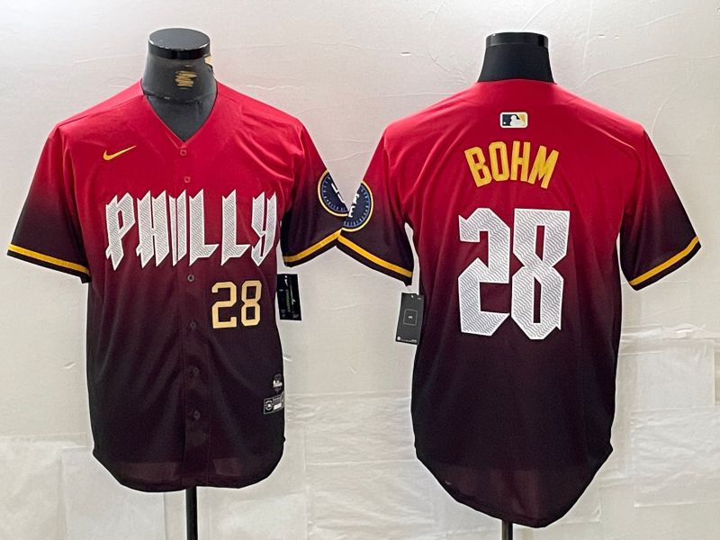 Men Philadelphia Phillies #28 Bohm Red City Edition Nike 2024 MLB Jersey style 4->philadelphia phillies->MLB Jersey